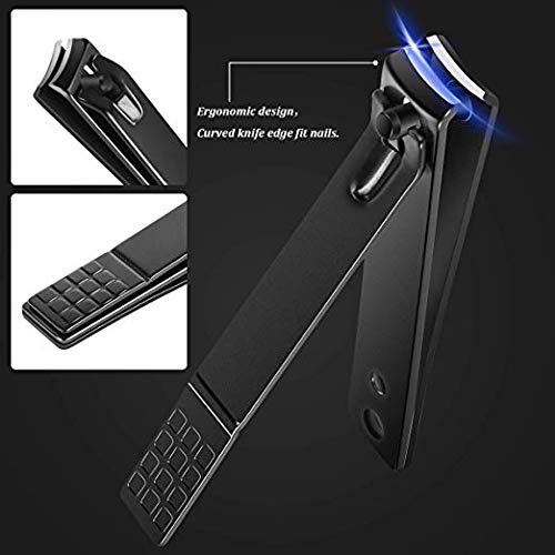 Manicura y Pedicura - BONKEEY 20 en 1 Manicura Set Acero Inoxidable Pedicura Grooming Kit Manicure Pedicure Set Kit para Mujeres y Hombres Profesional Nail Clipper Scissors con Cuero Negro Caso de Viaje