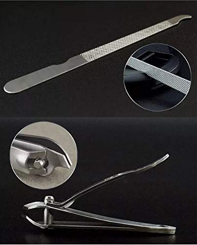 Manicure Pedicure Kit - Set de12 Piezas de Acero Inoxidable con Estuche - Nail Clippers Set of 12Pcs, Professional Grooming Kit, Nail Tools with Travel Case