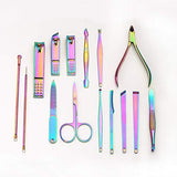 Violet Color Nail Clipper Cutter Trimmer Ear Pick Grooming Kit Manicure Pedicure Set 15 Pcs Nail Tools With Case-Fingernails And Toenails Clippers Gro