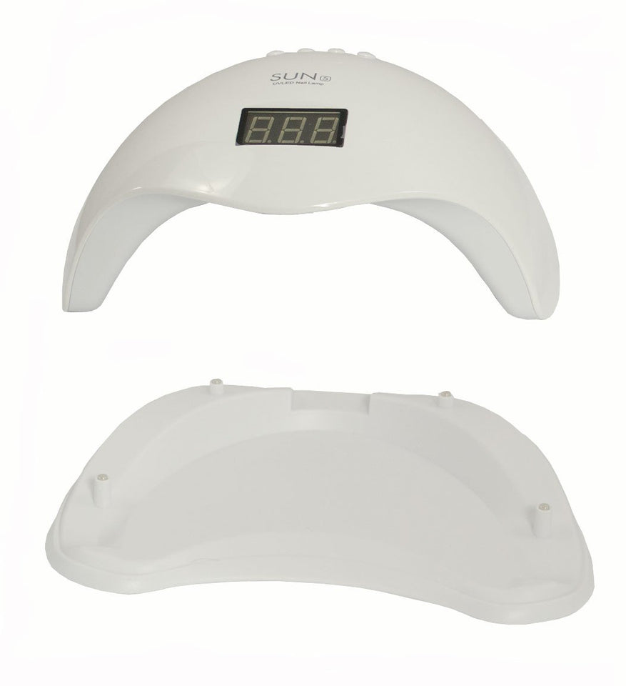 Just Home Lampara Secadora de Uñas Digital Portátil Práctica LED/UV Estética Gelish Esmaltes Salón de Belleza Beauty Manicure Manicura 48w Blanca