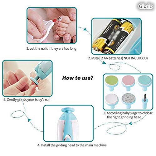 Cortauñas eléctrico para bebé, herramienta pulidora para cuidado del bebé,  cortaúñas para recién nacido, cortador de