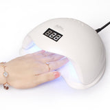 Just Home Lampara Secadora de Uñas Digital Portátil Práctica LED/UV Estética Gelish Esmaltes Salón de Belleza Beauty Manicure Manicura 48w Blanca