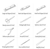 Hanlesi Nail Clippers, 12 piezas de acero inoxidable Grooming Nail Scissors Cuidado personal Manicure Pedicure Ear Set Kit para hombre y mujer