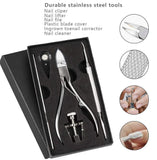 Kit de herramientas para uñas encarnadas de 6Pcs / set, herramienta para pies de tratamiento de uñas Premium, cortapelos de corrección de remoción de uñas encarnadas, lima y levantador de uñas con punta entallada para cirugía