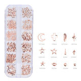 Zehui Accesorios de decoración para Las uñas de Belleza,Remaches Metal Nail Art 3D, Tips Decoration Set 3