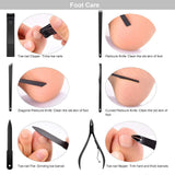 TFHEEY Profesional Cortaúñas Acero Inoxidable Grooming Kit - Set de 15 Piezas para Manicura y Pedicura Limpiador Cutícula con Bonita Caja para hombre y mujer Bebé (Amarillo)