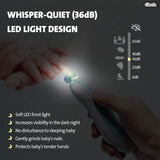 Lima de uñas bebe, GLURIZ Cortaúñas para bebe eléctrico, Pulidor de uñas para bebés, Luz LED, Cortaúñas Versátiles (Azul)