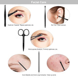 TFHEEY Profesional Cortaúñas Acero Inoxidable Grooming Kit - Set de 15 Piezas para Manicura y Pedicura Limpiador Cutícula con Bonita Caja para hombre y mujer Bebé (Amarillo)