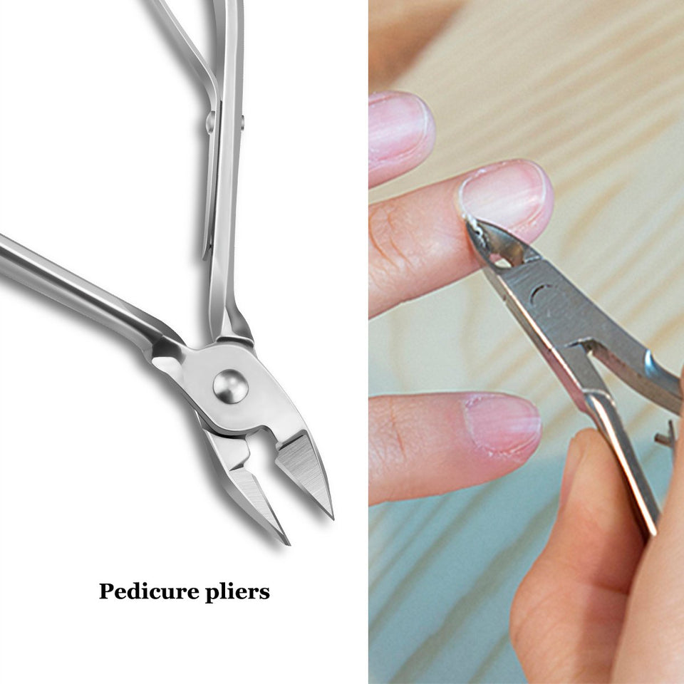 Hanlesi Nail Clippers, 12 piezas de acero inoxidable Grooming Nail Scissors Cuidado personal Manicure Pedicure Ear Set Kit para hombre y mujer