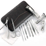 Herramientas de manicura, Sebami juego de cortauñas de 12 Piezas Herramienta Manicura de Acero Inoxidable herramientas de uñas con estuche de cuero