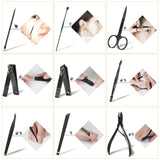 Manicura y Pedicura Kit - WINSUNY 16 en 1 Manicura Set Acero inoxidable Pedicura kit Personal Manicure Pedicure Ear Set Kit para Mujeres y Hombres Profesional Nail Clipper Scissors Grooming Kit con Cuero Negro Caso de Viaje